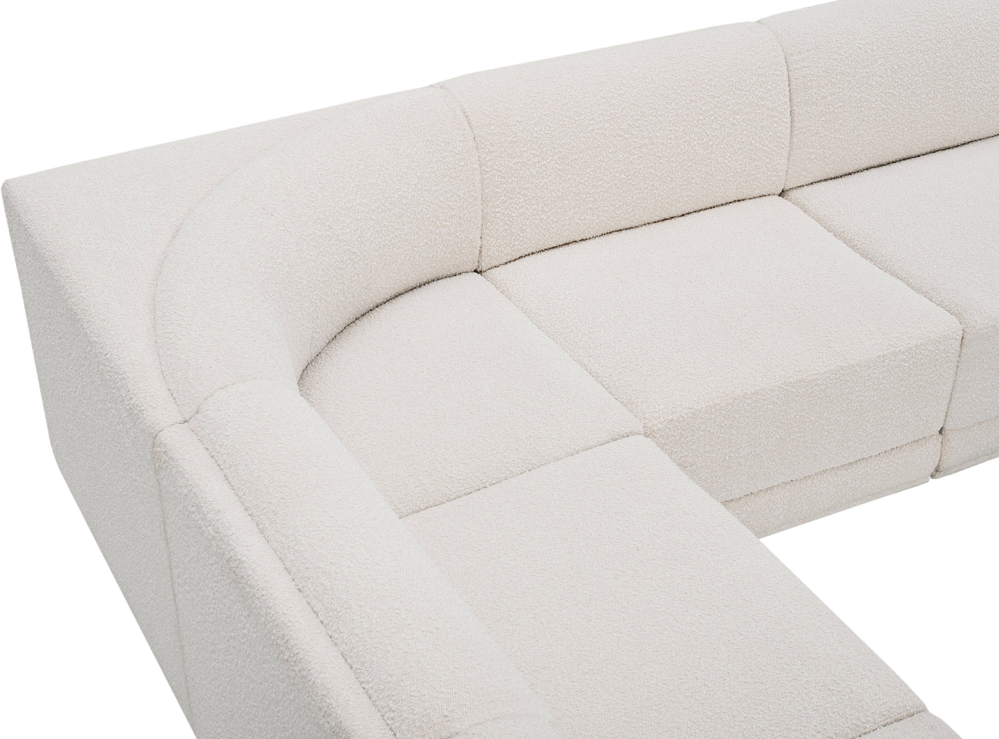 rudy cream boucle fabric modular sectional sec5c