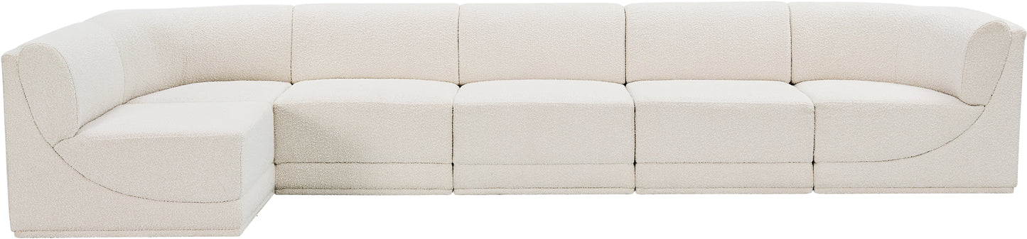 rudy cream boucle fabric modular sectional sec6a