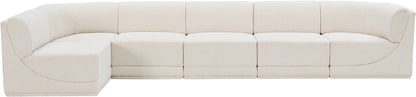 Rudy Cream Boucle Fabric Modular Sectional Sec6A