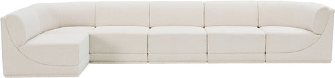 Rudy Cream Boucle Fabric Modular Sectional Sec6A