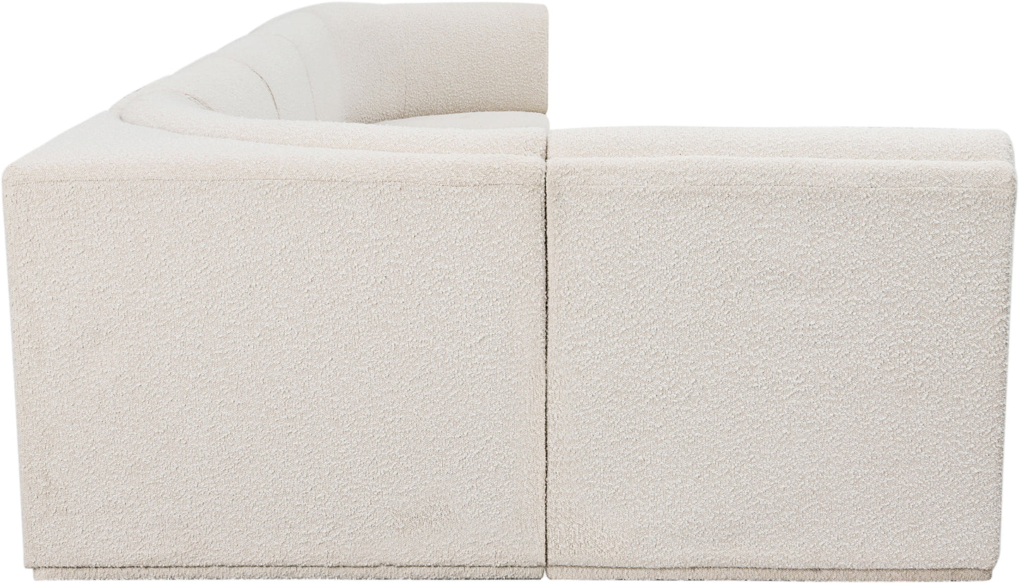 rudy cream boucle fabric modular sectional sec6a