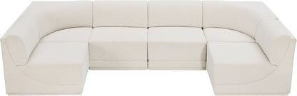 Rudy Cream Boucle Fabric Modular Sectional Sec6B