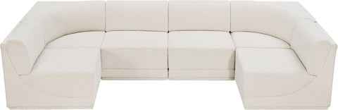 Rudy Cream Boucle Fabric Modular Sectional Sec6B