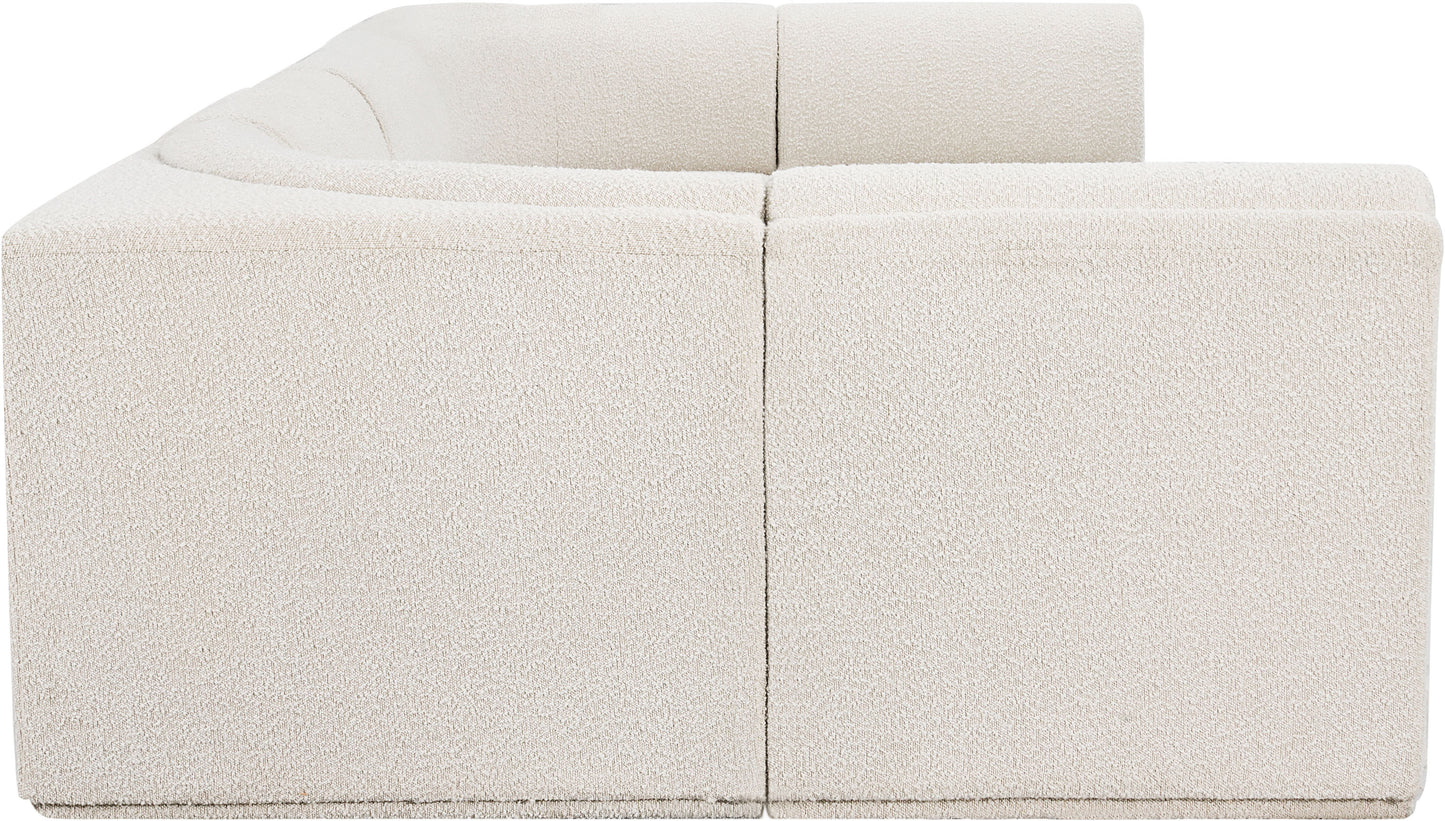 rudy cream boucle fabric modular sectional sec6b