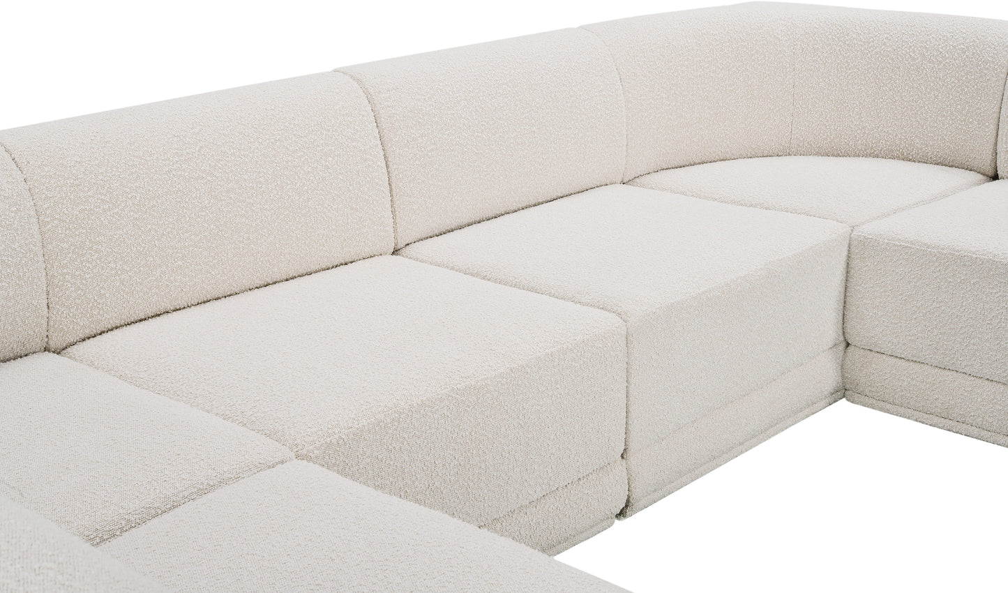 rudy cream boucle fabric modular sectional sec6b