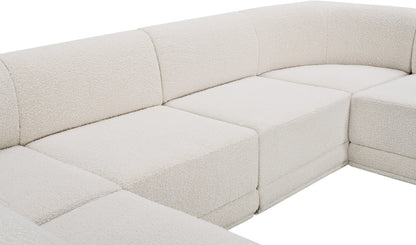 Rudy Cream Boucle Fabric Modular Sectional Sec6B