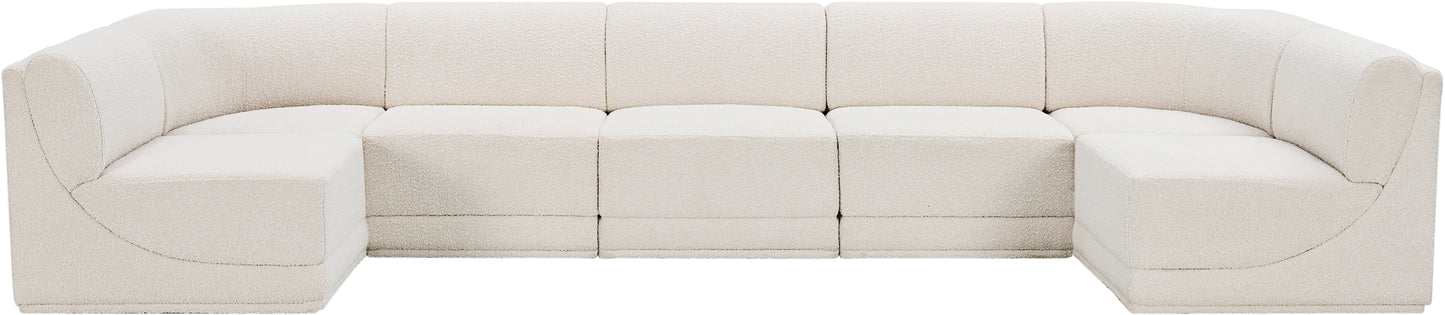 rudy cream boucle fabric modular sectional sec7a