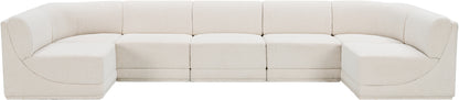 Rudy Cream Boucle Fabric Modular Sectional Sec7A