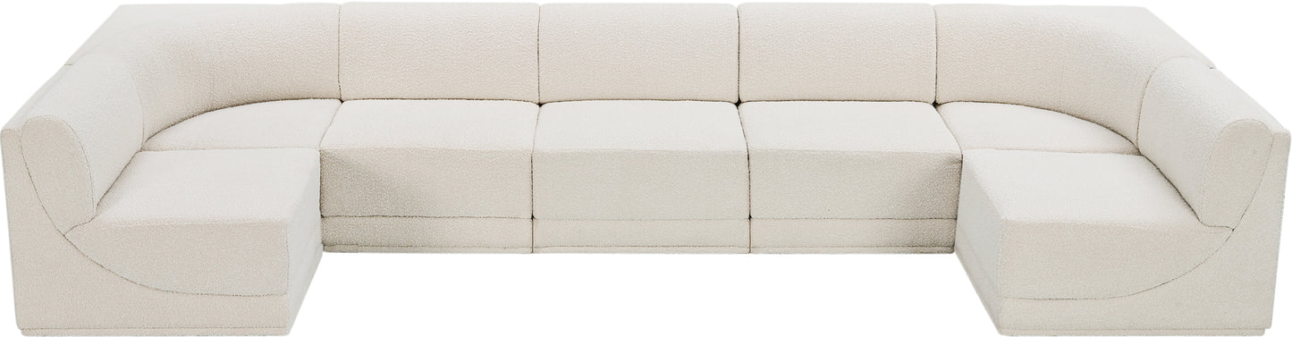 rudy cream boucle fabric modular sectional sec7a