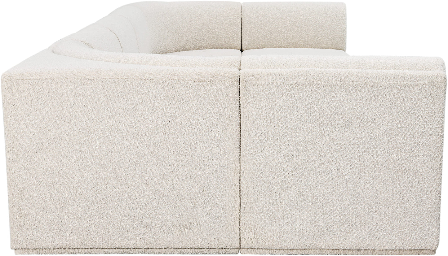 rudy cream boucle fabric modular sectional sec7a