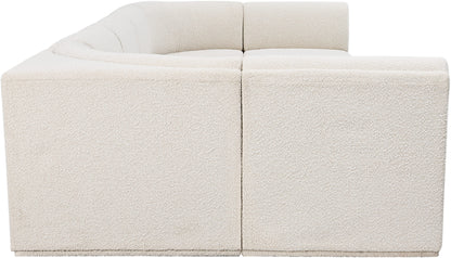 Rudy Cream Boucle Fabric Modular Sectional Sec7A