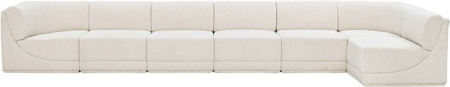 rudy cream boucle fabric modular sectional sec7b