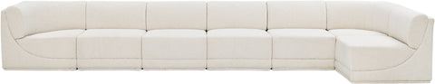 Rudy Cream Boucle Fabric Modular Sectional Sec7B