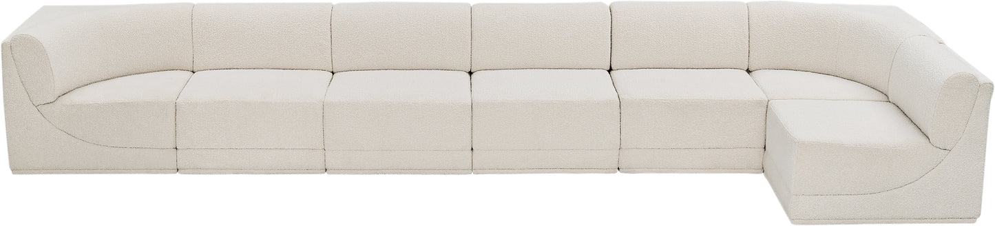 rudy cream boucle fabric modular sectional sec7b