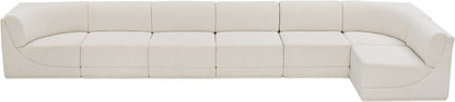 Rudy Cream Boucle Fabric Modular Sectional Sec7B