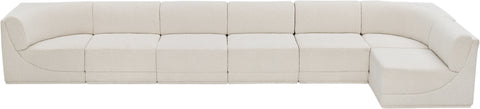 Rudy Cream Boucle Fabric Modular Sectional Sec7B