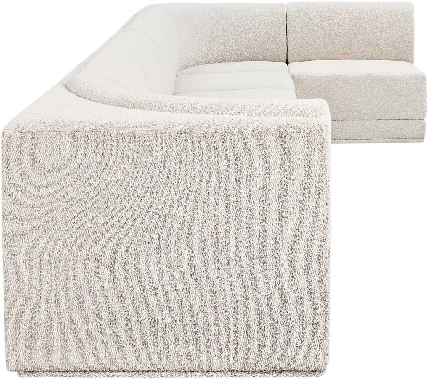 rudy cream boucle fabric modular sectional sec7b