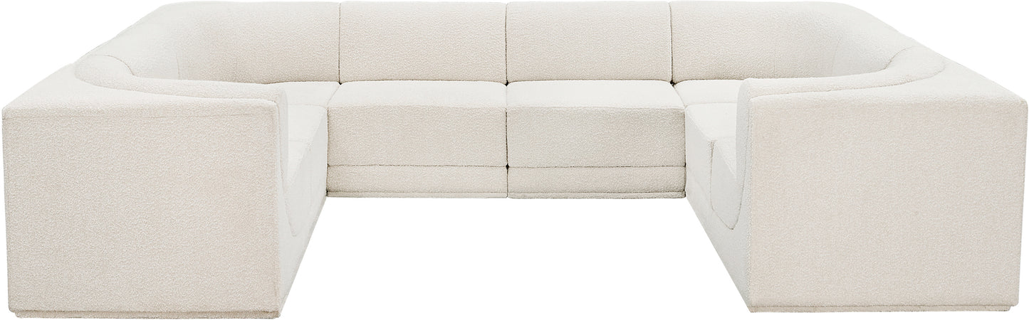 rudy cream boucle fabric modular sectional sec8a