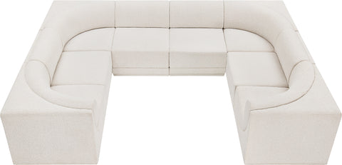 Rudy Cream Boucle Fabric Modular Sectional Sec8A