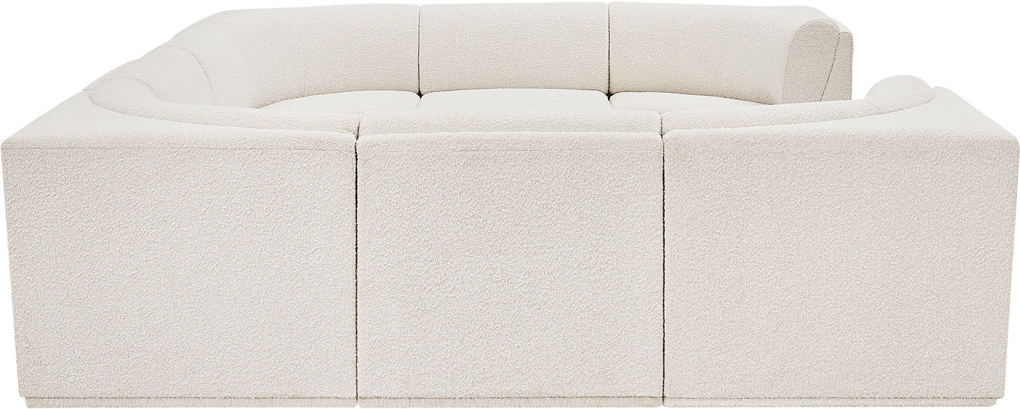 rudy cream boucle fabric modular sectional sec8a