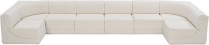 Rudy Cream Boucle Fabric Modular Sectional Sec8B