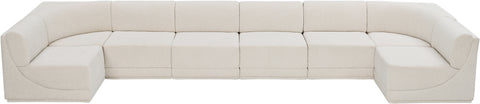 Rudy Cream Boucle Fabric Modular Sectional Sec8B