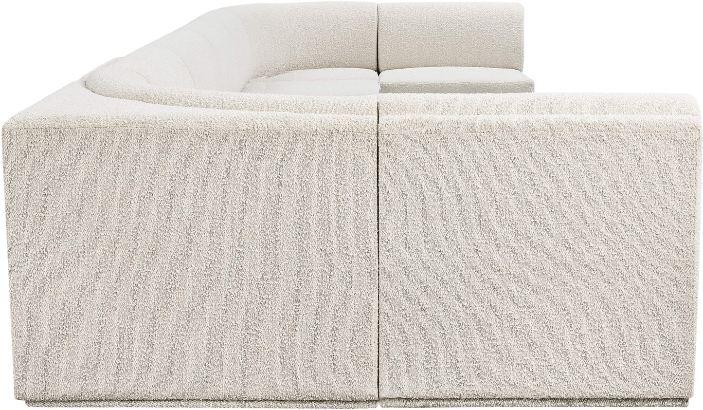 rudy cream boucle fabric modular sectional sec8b