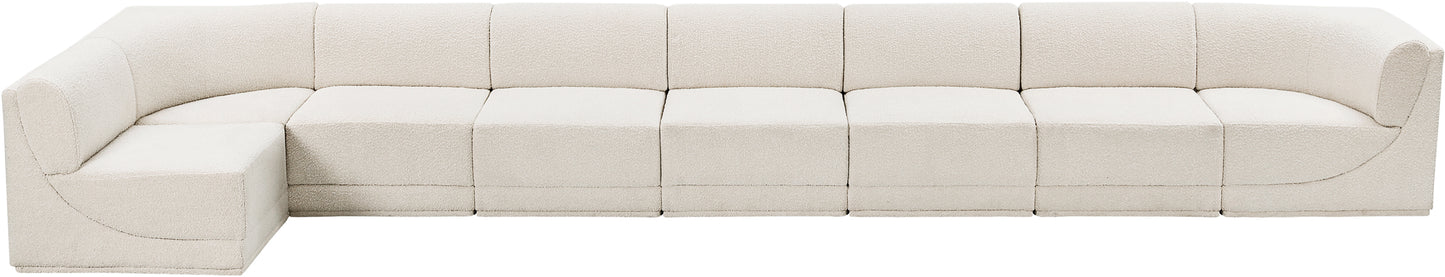 rudy cream boucle fabric modular sectional sec8c