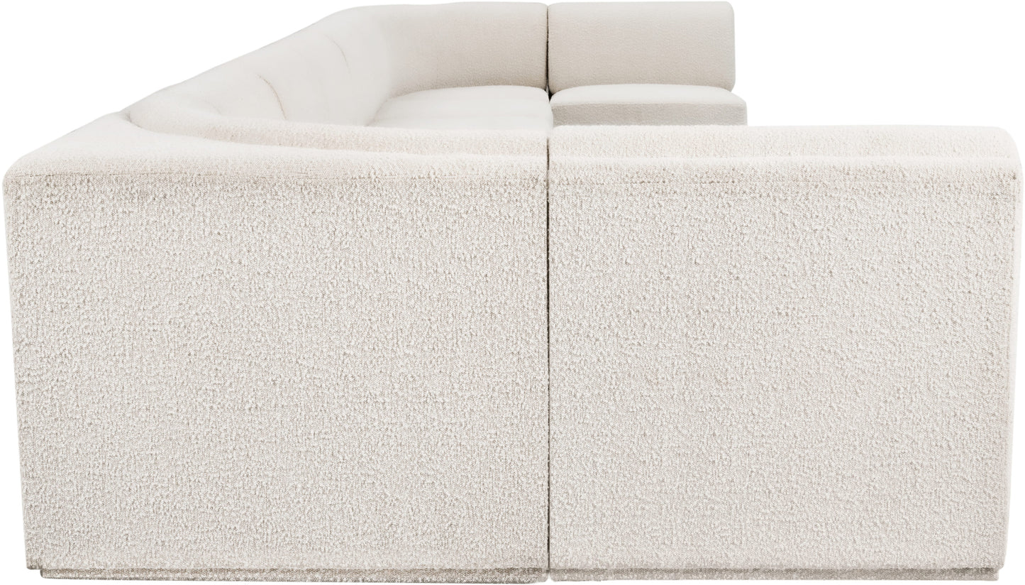 rudy cream boucle fabric modular sectional sec9a