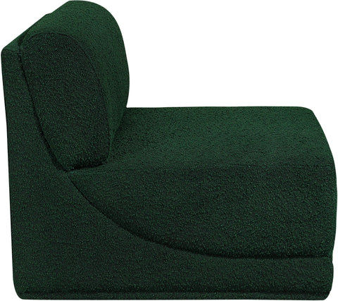Rudy Green Boucle Fabric Armless Armless
