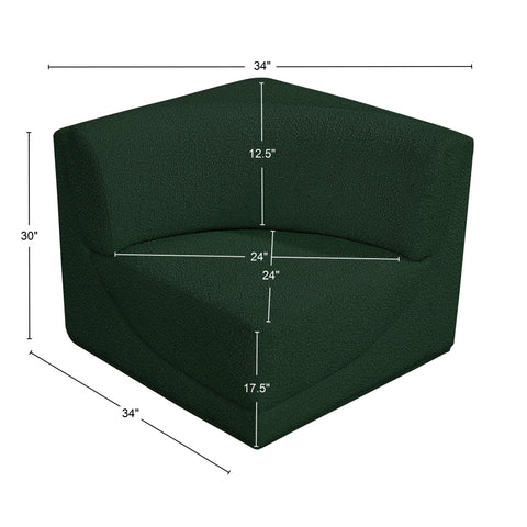 Rudy Green Boucle Fabric Corner Corner