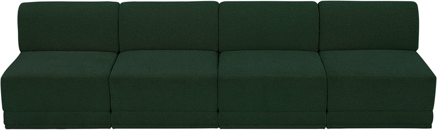 rudy green boucle fabric modular sofa s120