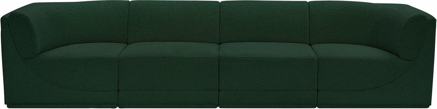 rudy green boucle fabric modular sofa s128