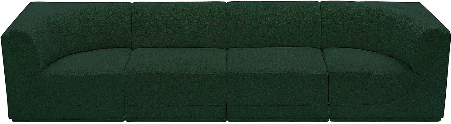 rudy green boucle fabric modular sofa s128