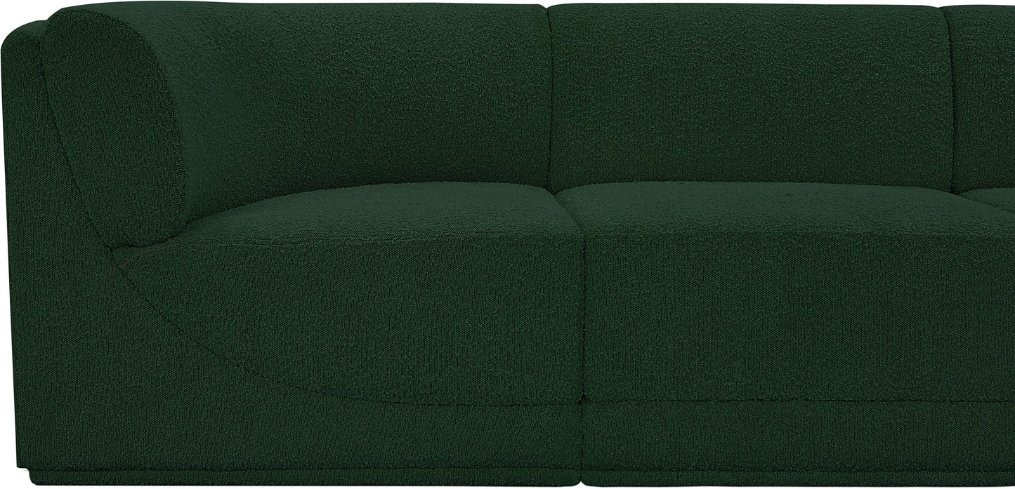 rudy green boucle fabric modular sofa s128