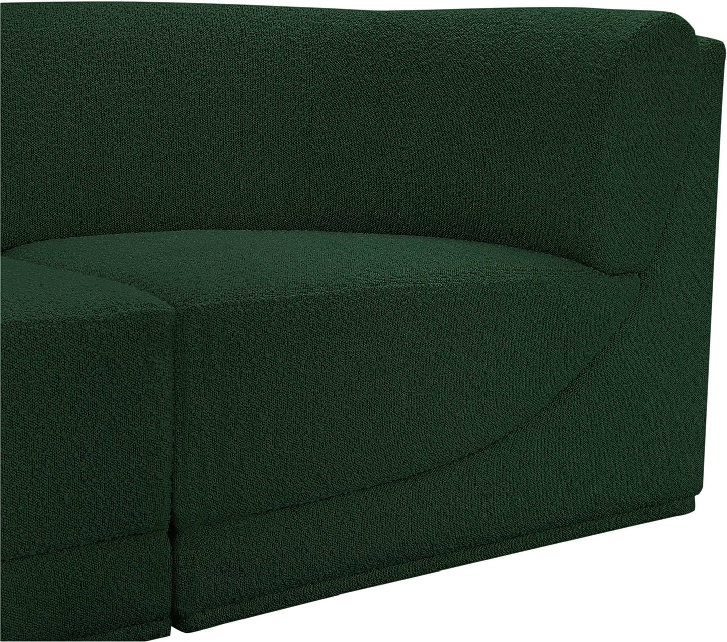 rudy green boucle fabric modular sofa s128