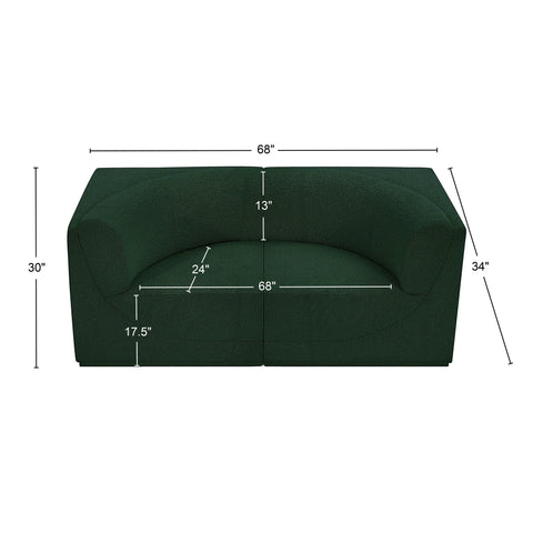 Rudy Green Boucle Fabric Modular Sofa S68