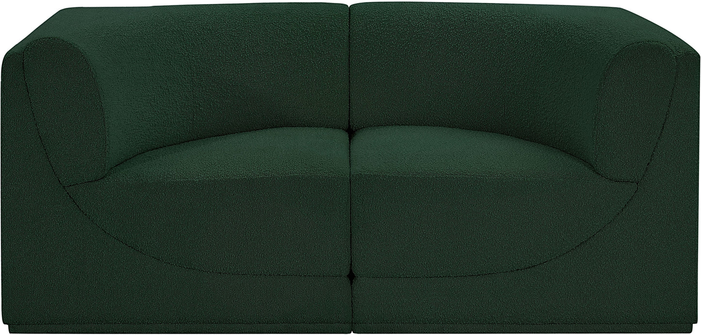 rudy green boucle fabric modular sofa s68