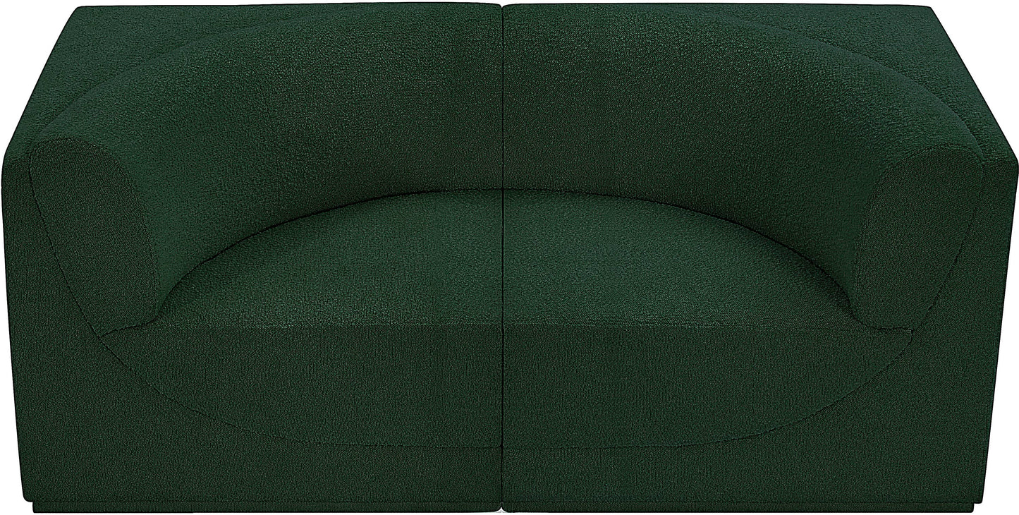 rudy green boucle fabric modular sofa s68