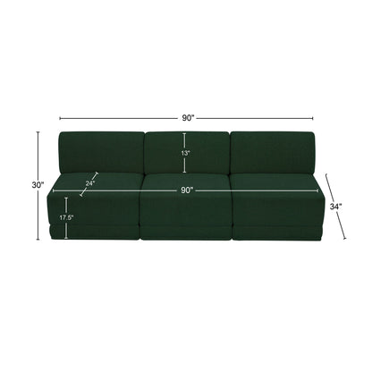 Rudy Green Boucle Fabric Modular Sofa S90