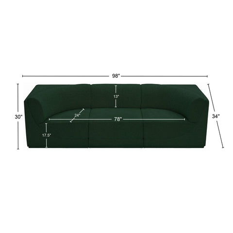 Rudy Green Boucle Fabric Modular Sofa S98