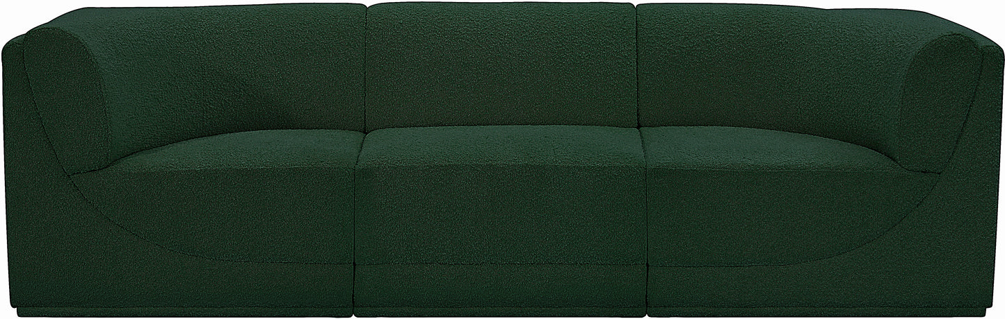 rudy green boucle fabric modular sofa s98