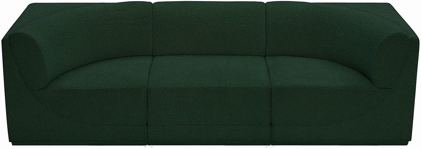 rudy green boucle fabric modular sofa s98