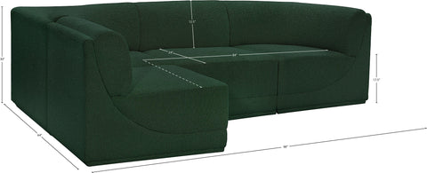 Harlow 98" Boucle Fabric Upholstered Sectional, 4-Piece