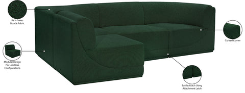 Harlow 98" Boucle Fabric Upholstered Sectional, 4-Piece