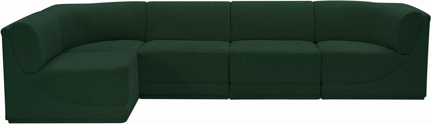 rudy green boucle fabric modular sectional sec5a