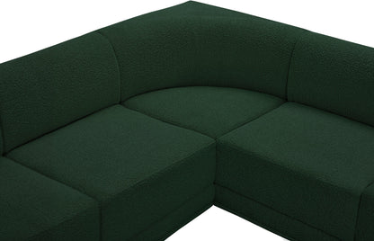 Rudy Green Boucle Fabric Modular Sectional Sec5B