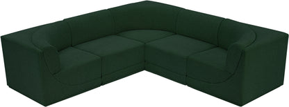 Rudy Green Boucle Fabric Modular Sectional Sec5B