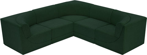 Rudy Green Boucle Fabric Modular Sectional Sec5B