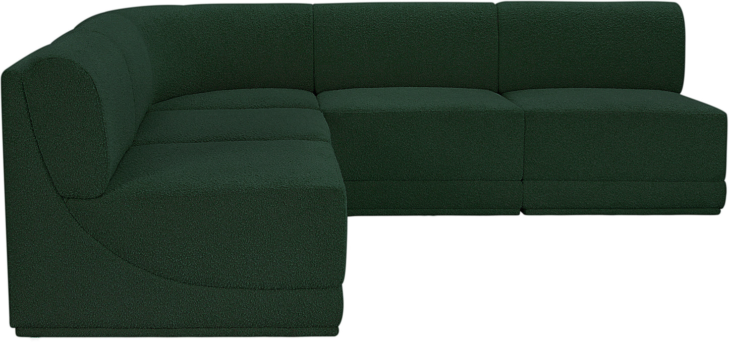 rudy green boucle fabric modular sectional sec5c